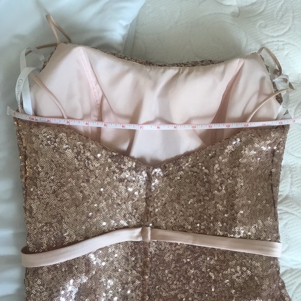Christina Wu rose gold sequin gown - Picture 7 of 9